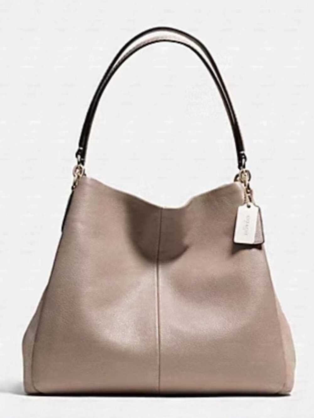 Coach Phoebe Shoulder Bag In Pebble Leather Suede Exotic Trim Leather